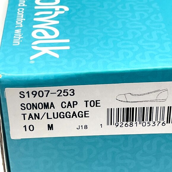 Softwalk‎ Womens 10M Sonoma Cognac Brown Leather Slip On Comfort Flats Shoes - Picture 14 of 14